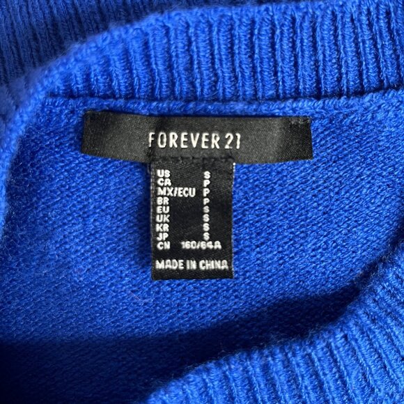 Forever 21 Womens Sweater Blue Soft Size Small - Picture 5 of 7